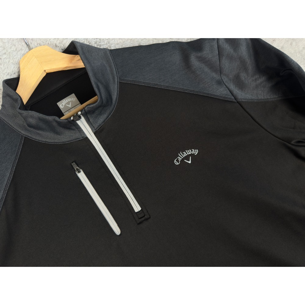 Callaway 1/4 Zip Pullover Sweater Mens XXL Black‎ Mock Neck Golf casual 2XL